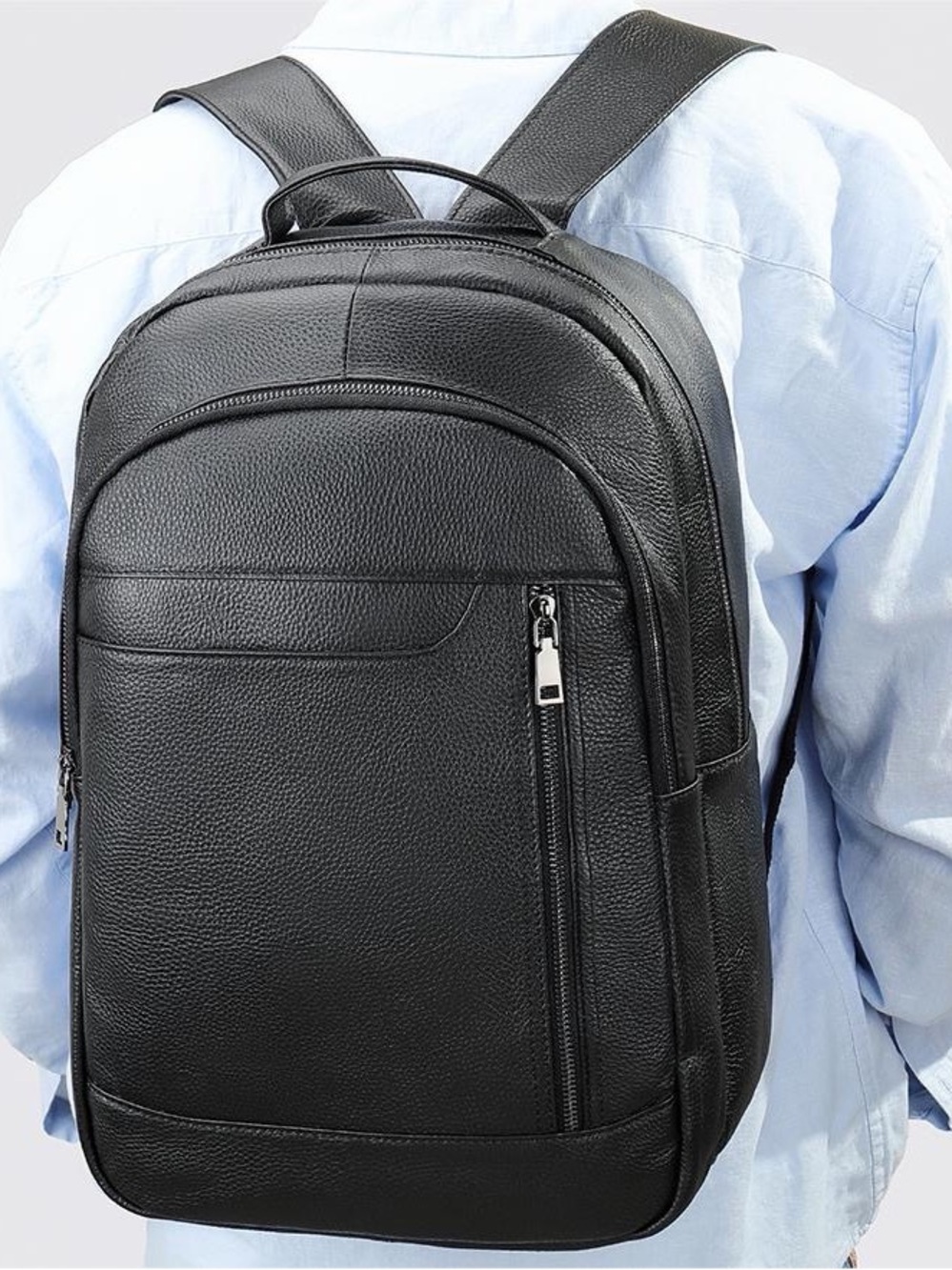 Black Leather Backpack